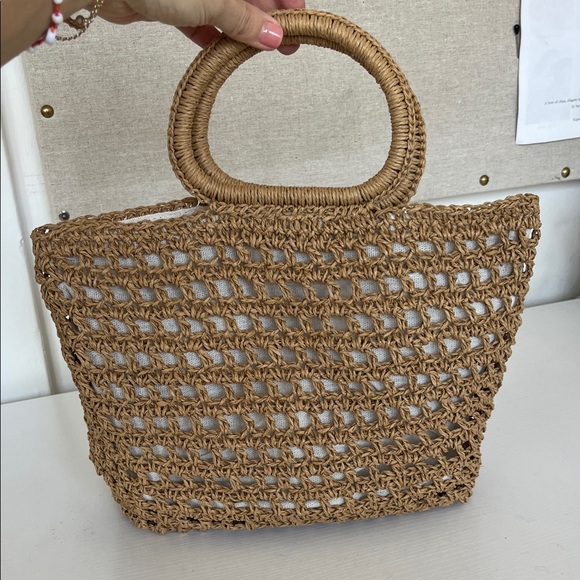 Hat Attack Celia Woven Tan Handbag - Picture 2 of 4